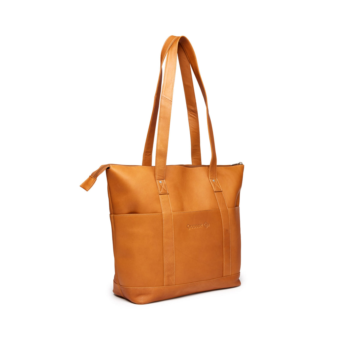 Large leather 2024 tote with pockets